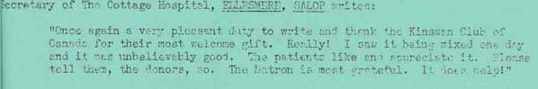 Letter from the Secretary of The Cottage Hospital in Ellesmere, Salop