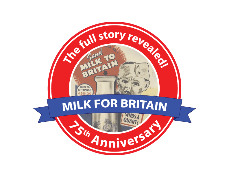 The logo for the 75th anniversary of the Milk for Britain campaign